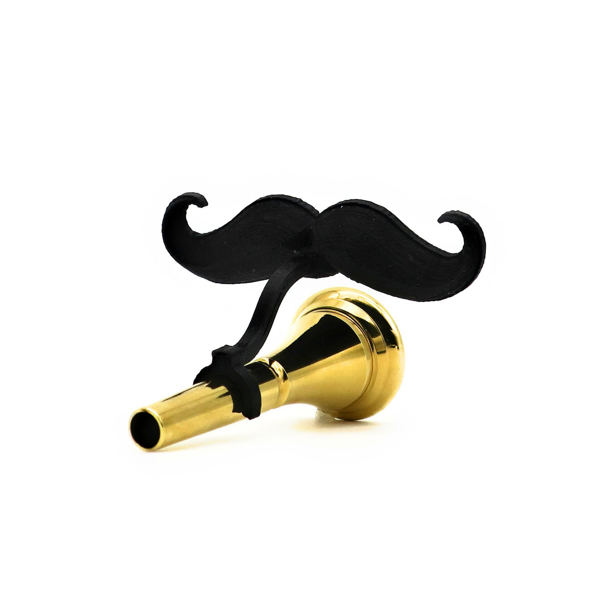 Brasstache XL (2-Pack) - Clip-On Novelty Mustache For French Horn Mouthpiece - Goofy Musician Gift
