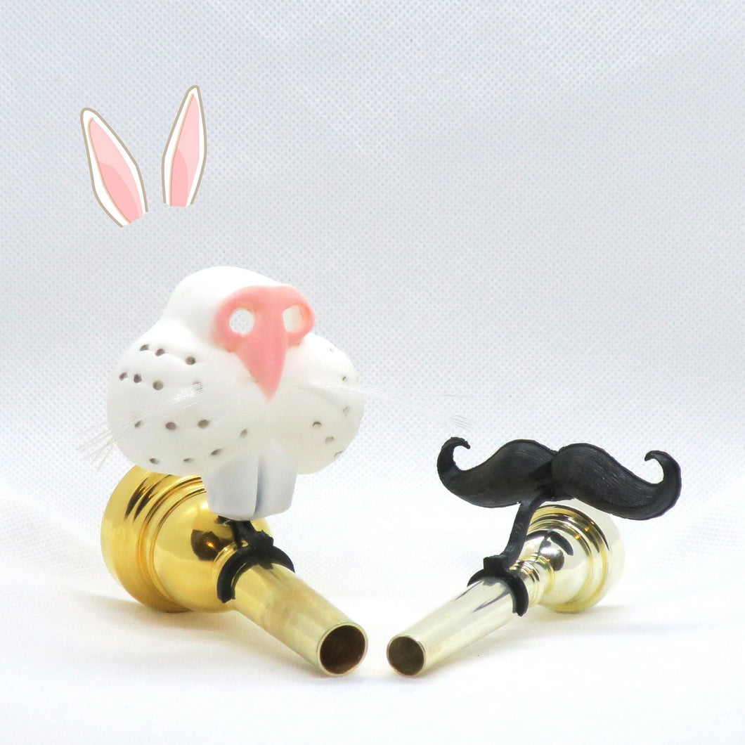 BRASSTACHE Easter Bunny Nose Brasstache Combo - Includes Clip-on Easter Bunny Nose AND Mustache